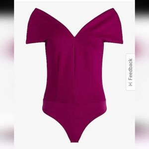 Express magenta Sweetheart neckline off shoulder body suit size XL
